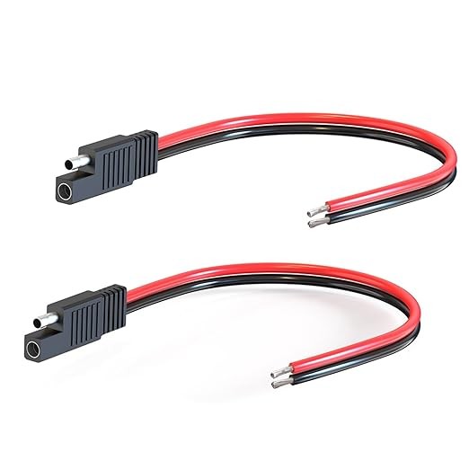 14AWG 2 Pin Quick Disconnect Plug Connector Cable, 1FT for Solar Panel Car Motor