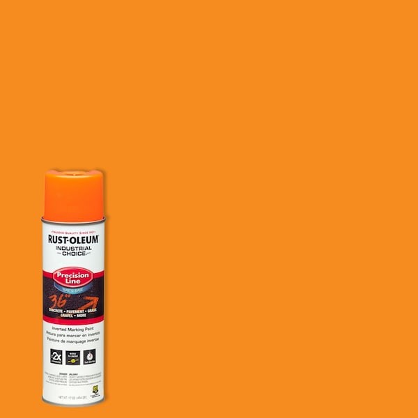 Rust-Oleum 203036 Precision Line Marking Paint, 20 Oz, Fluorescent Orange, gallery