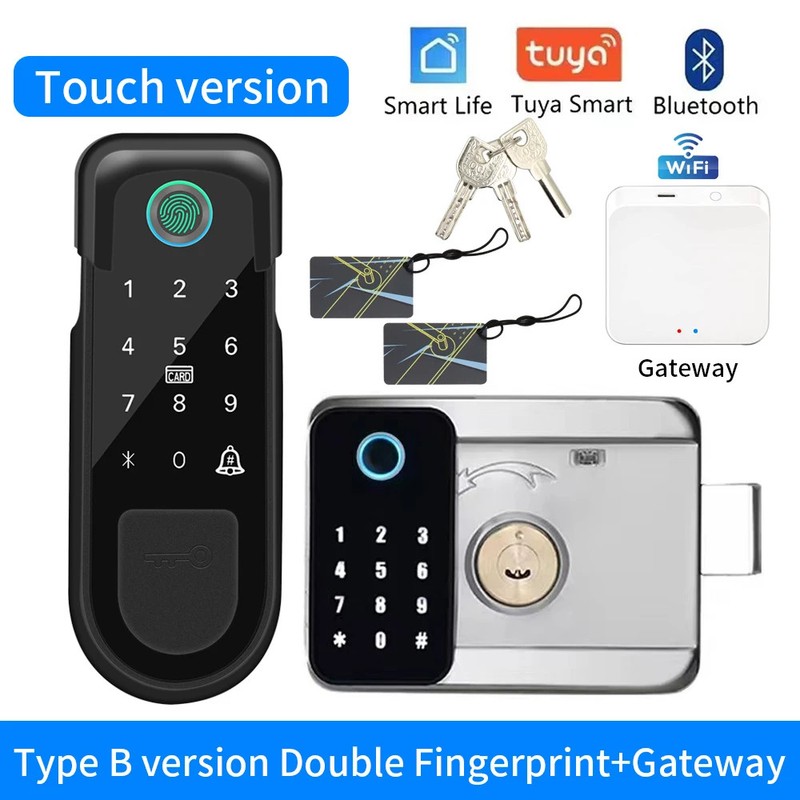 Biometric Smart Lock Fingerprint Door Lock Digital Tuya Remote Keyless Unlock