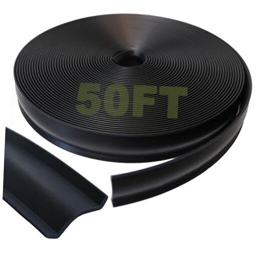 1″ RV Vinyl Trim Molding Insert – 50FT RV Screw Cover Trim – Rubber 50 Ft Black