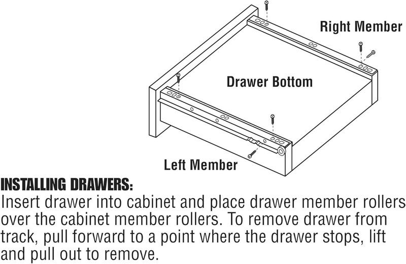 Reliable Bottom/Side-Mount Drawer Slide Kit - 75 lbs Capacity, White Finish gallery