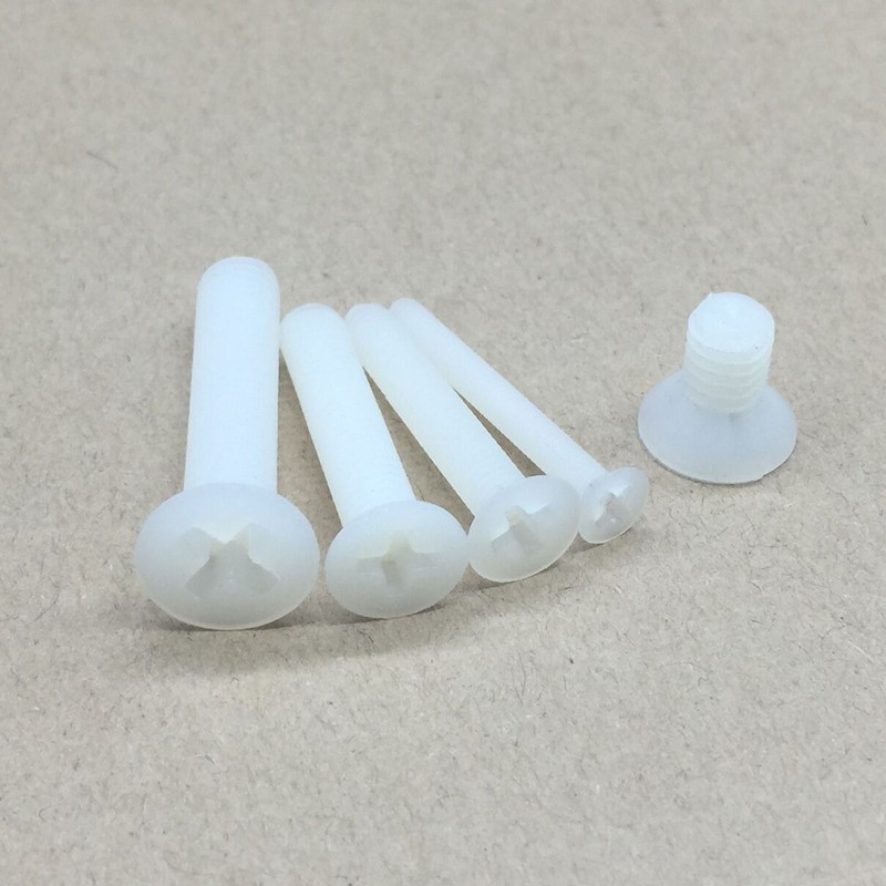 White Nylon Plastis Phillips Flat Head Screws Select M2.5 M3 M4 M5 M6 M8 [M_4] gallery