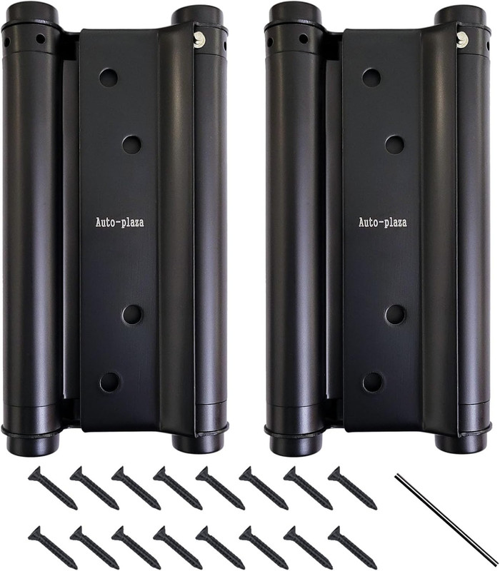 6 Inch Double Action Swing Door Spring Hinge Self Closing Black 2 Pack