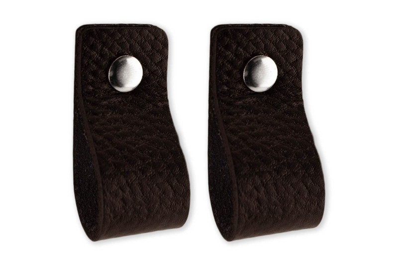– Black Leather Drawer Pulls – 2 Pack – 4-15/16 x 1 Inch – Modern Minimalist …