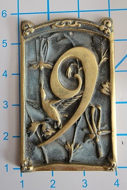 Flora and Fauna Hummingbird House Number Plates “9”