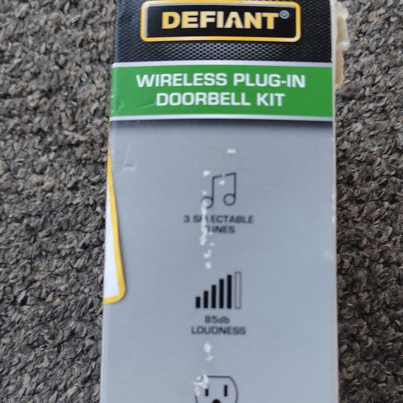 Defiant Wireless Plug-In Doorbell Kit 18000307 3 Tones 85dB Push Button gallery