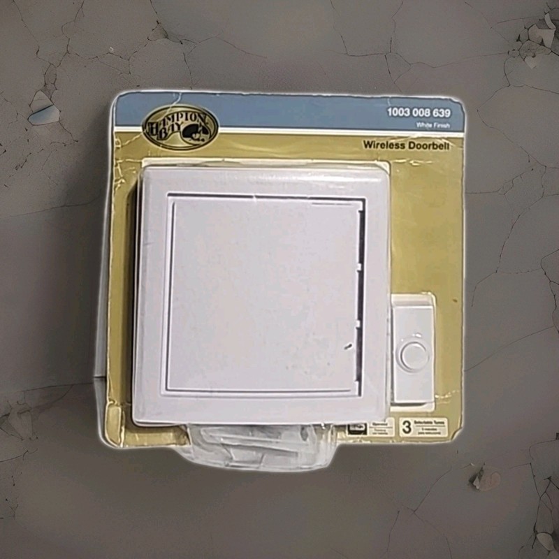 Hampton Bay Wireless Battery Operated Door Bell Kit with 1-Push Button HB-7733-0