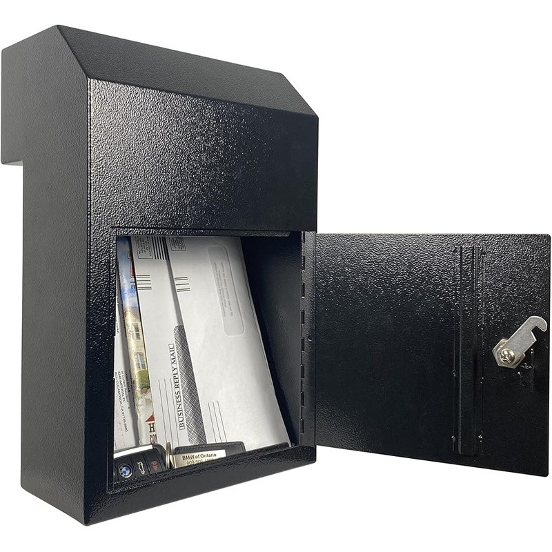 Lockable Door Mounted Mail Drop Box Secure Storage Mail Checks Documents New gallery