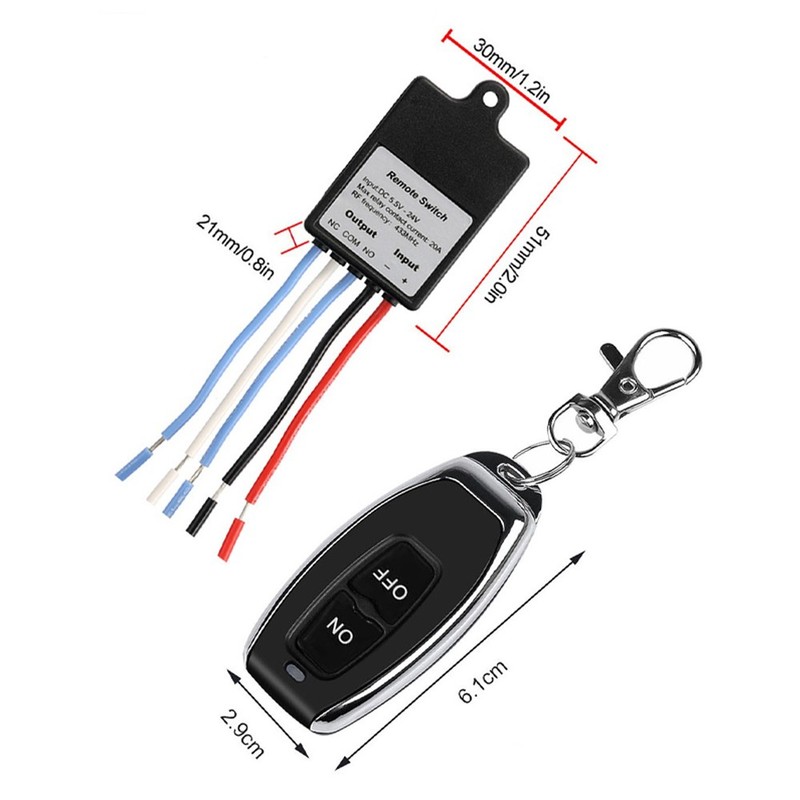 New Mini Wireless Remote Control Switch DC 6V 12V 24V 36V 60V 1 Channel 2Set gallery