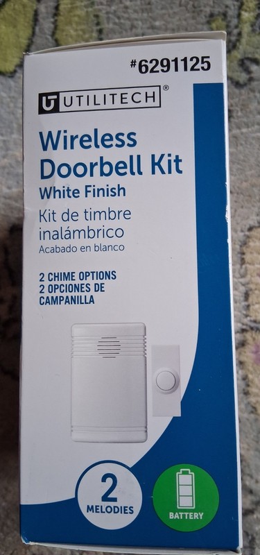Set of 2 Utilitech Wireless Doorbell Kit 6291125 6291122 White gallery