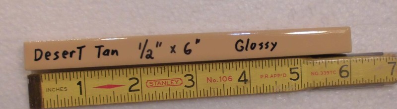 1 pc. Desert Tan – Light Brown: Ceramic Tile; Pencil – Liner – Sizzle; 1/2″ X 6″