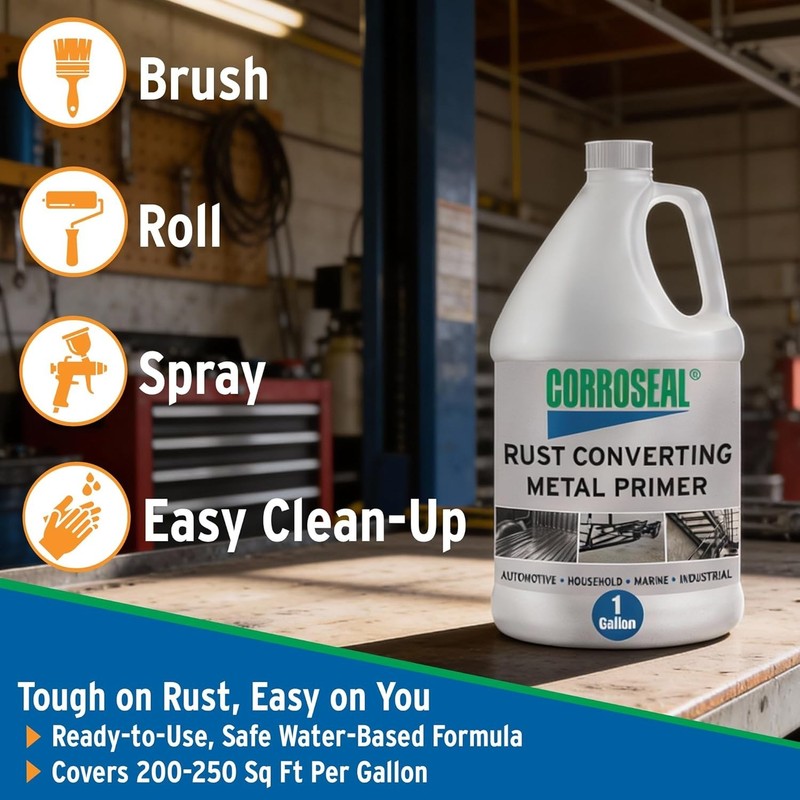 Water-Based Rust Converter Metal Primer, Rust Converter - 1 Qt gallery