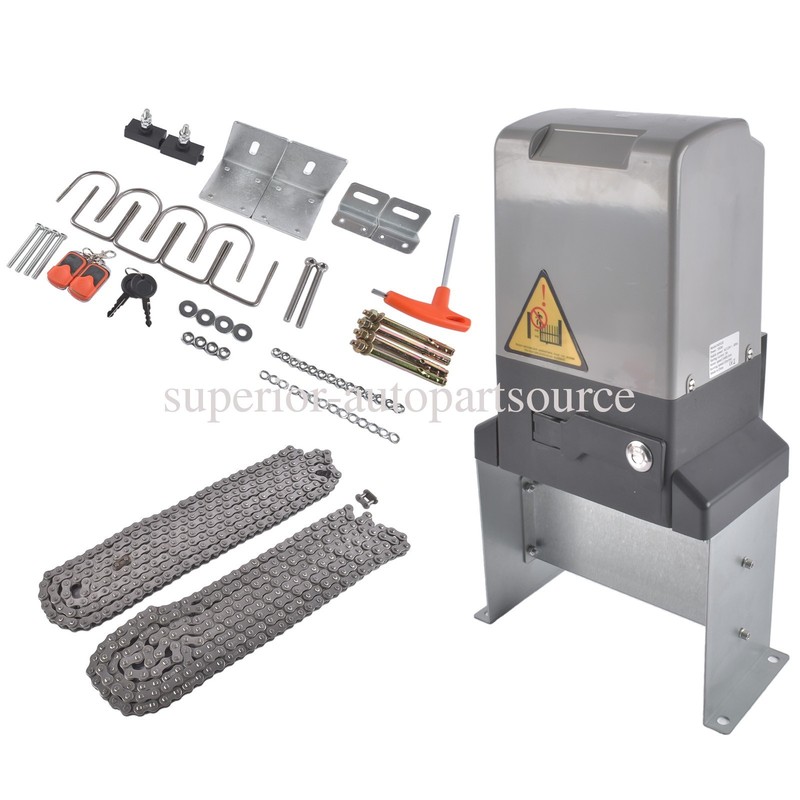 Automatic Sliding Gate Opener Operator Kit Electric with 2 Remotes 1800lbs gallery