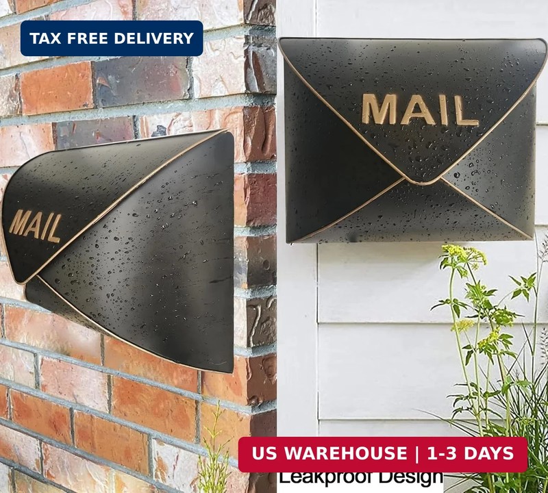 Wall-Mount Mailbox, Metal Post Box, Mailboxes for Outside - Envelope Mailbox gallery