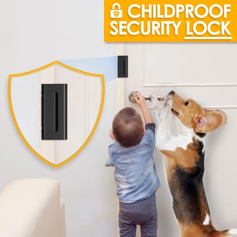 Home Security Door Reinforcement Lock Childproof 800lb Inward Swinging LatchLock gallery