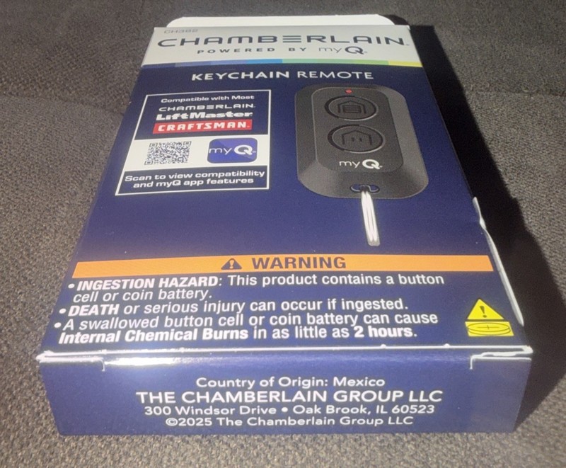 Chamberlain 2-Button Keychain Garage Door Opener Remote Model# CH382 gallery