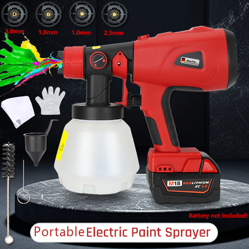 1000ML Cordless Paint Sprayer for Milwaukee 18V Battery Electric Tool Spray Gun