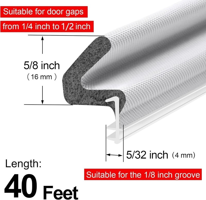 Versatile 40FT Weather Stripping Door Seal - Ideal for Kerf Slot Frames gallery