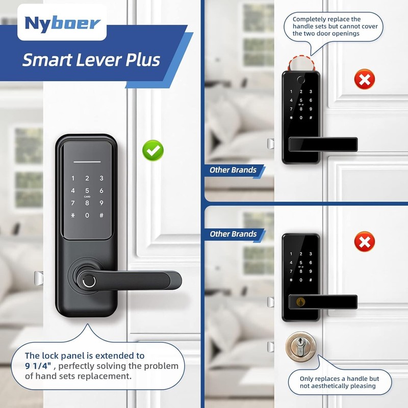 Keyless Fingerprint Smart Door Lock and Handle - Keypad Entry, Electronic Pas... gallery