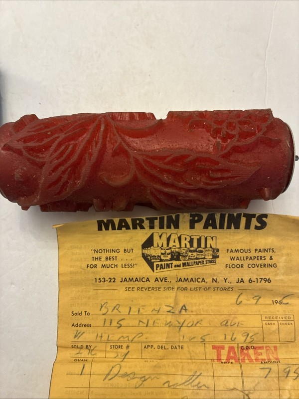 VTG Patterned Paint Roller Decorative 6“ Texture Mural Roller with Handle Italy gallery