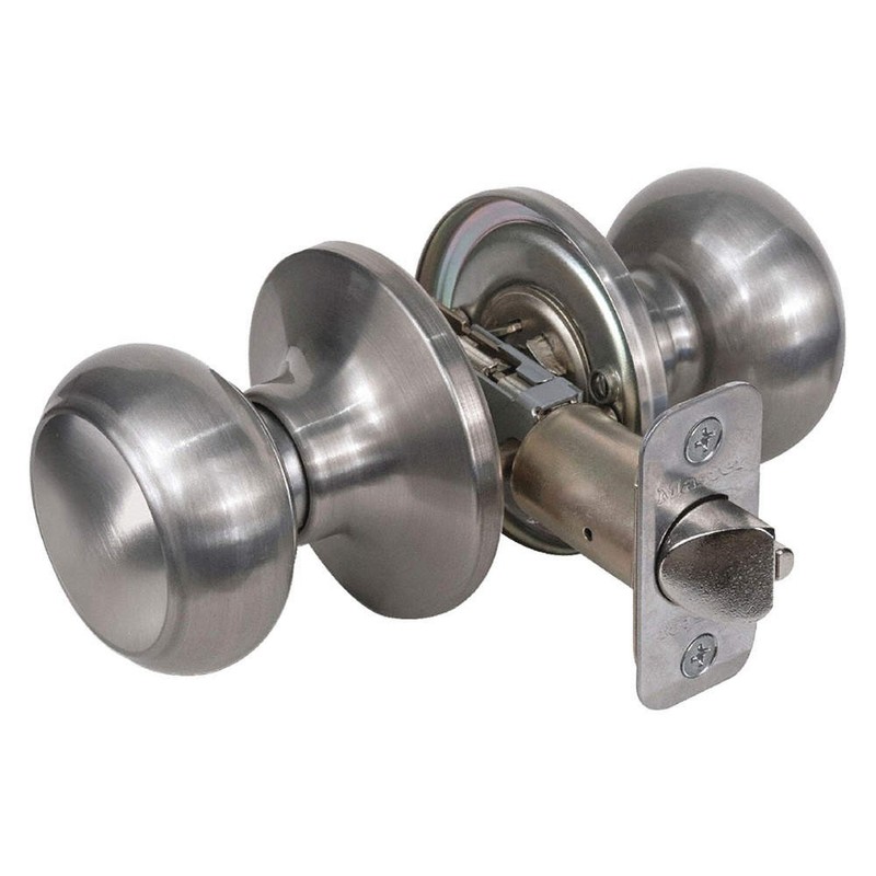 MASTER LOCK RU0415BOX Knob Lockset,Rusk Style,Satin Nickel 492W44