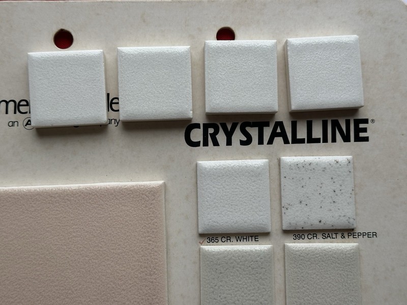 4 pcs. Crystalline White: Ceramic Tiles 1-3/8" Insert Dots by American Olean gallery