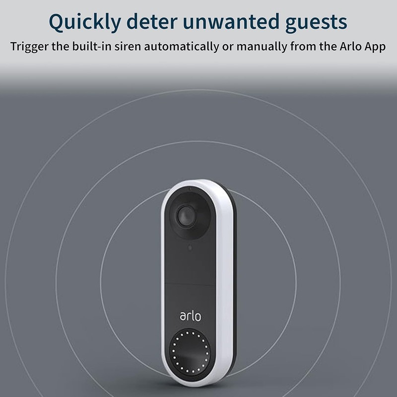 Open Box Arlo Essential Wired Video Doorbell - Black/White - AVD1001-100NAS gallery