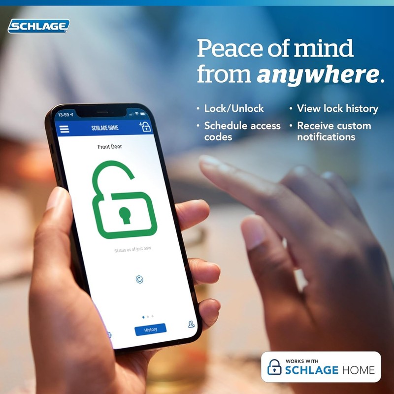 Schlage Encode Smart Wifi Deadbolt Lock for Front Door - Keyless Entry with App gallery