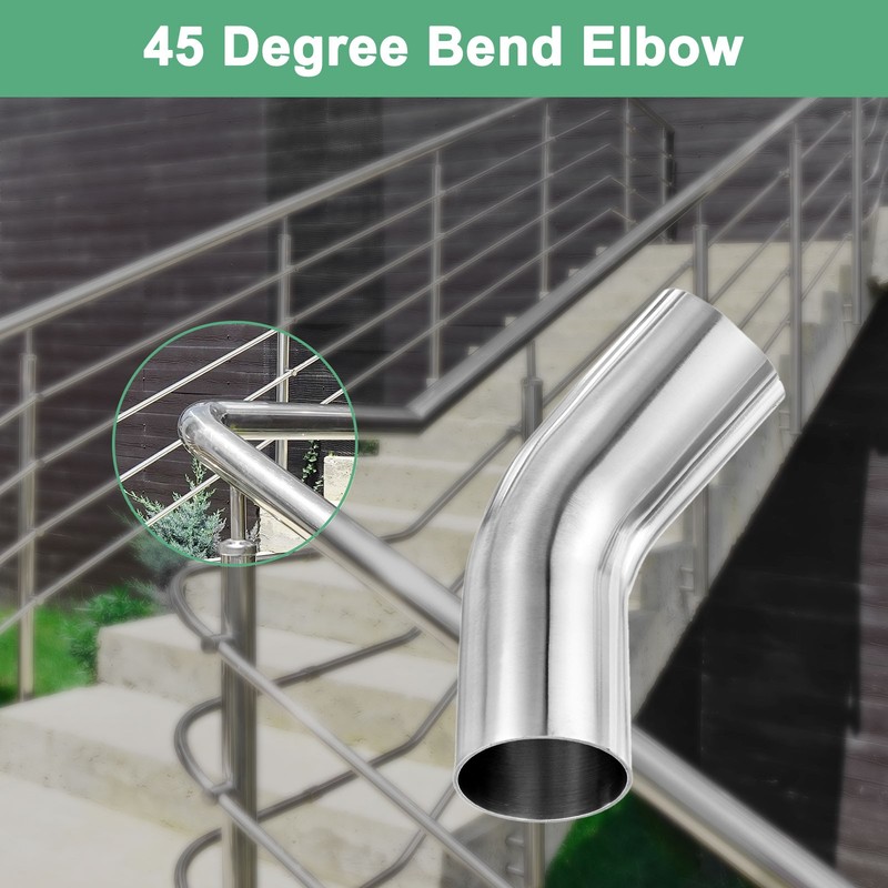 2-Pack OD 1.8 Inch 45 Degree Mandrel Bend Elbow, Thicken 1.5 mm Height 140 mm gallery