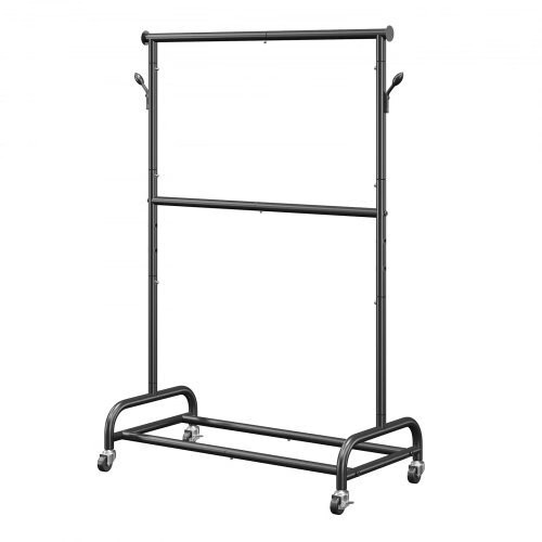 Clothes Rack, Rolling Clothing Garment Rack with Adjustable Crossbar and Side Ho gallery