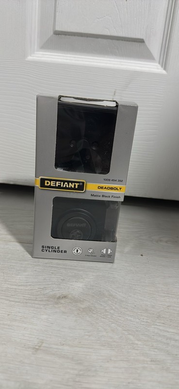 Defiant Deadbolt Single Cylinder Square Contemporary Matte Black, 32DD9X91