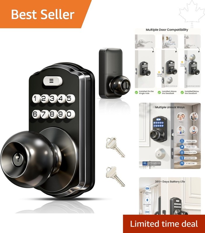 Advanced Keyless Entry Door Lock – Weatherproof Digital Knob with Passage Mode
