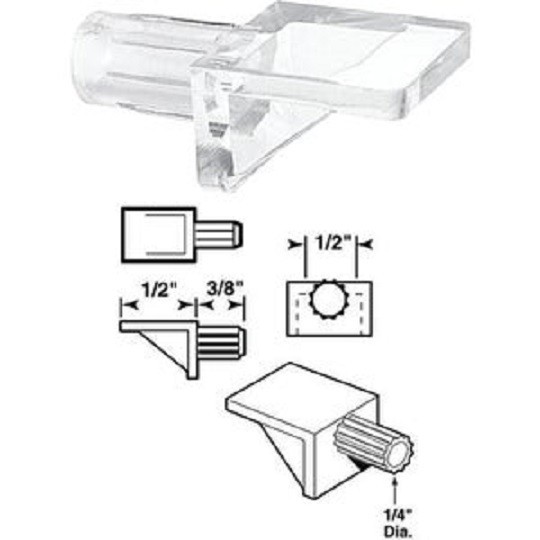 18-8pk-Prime-Line 1/4 In. Dia. x 7/8 In. L. Clear Butyrate Shelf Support U 10144