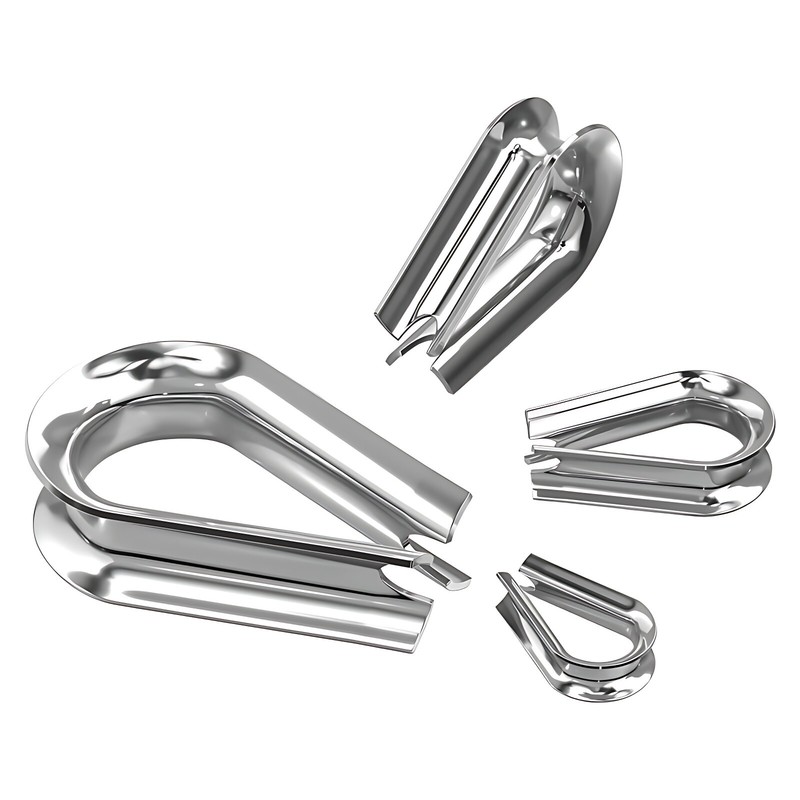 Thimble Thimbles Wire Cable Rope A2Stainless Steel Cable Clips Clamps 1.5mm-32mm gallery