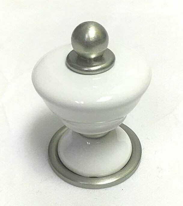 Brainerd Coat & Robe Hook White Ceramic Brushed Nickel 54548 Knobs Pulls