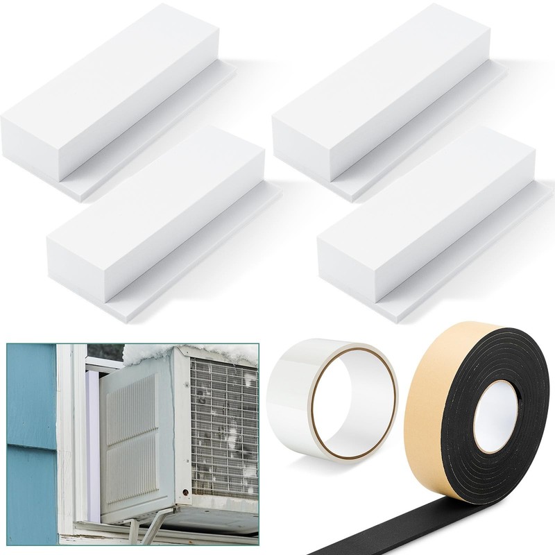 Innconee 4 Pcs Foam Block Compatible Midea U Shaped Window Air Conditioner