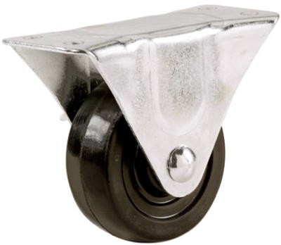 Rubber Wheel, Rigid Plate Caster, 3 In. - F25752