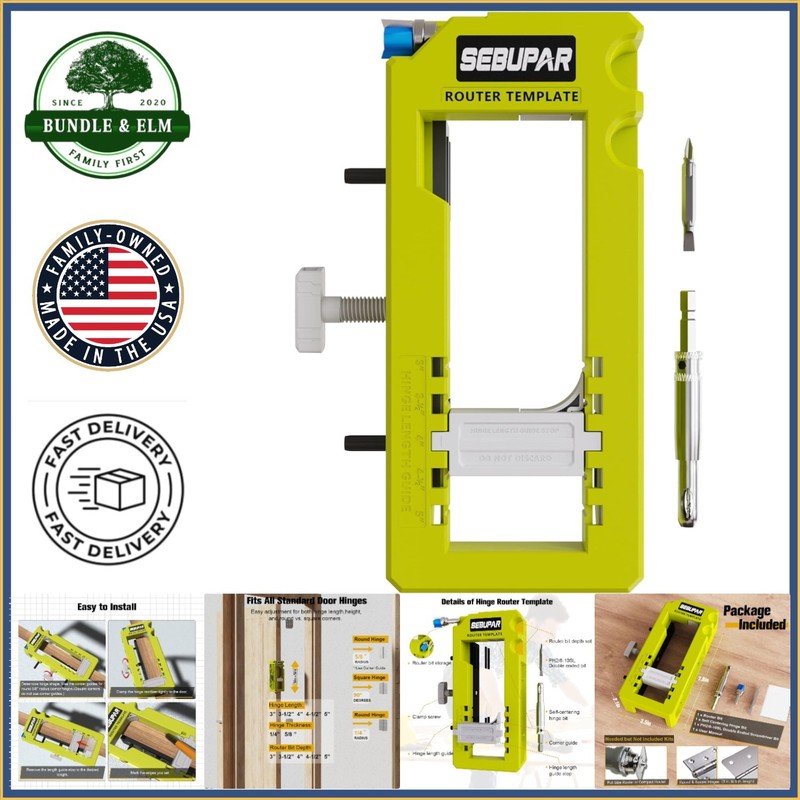 Adjustable Routing Template for Door Hinges, Ideal for DIY Woodworking Projects