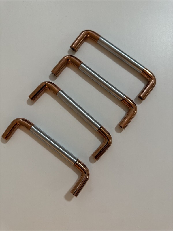 4 Pack Chrome/Silver And Copper Drawer Handles