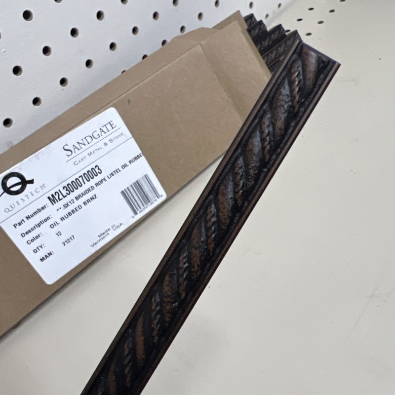 12 Questech Composite Trim Tile .5x12 Braided Rope Listel Oil Rubbed Bronze gallery