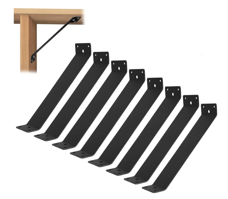 11 x 3” Inside Mount 45-Degree Angle Bracket, 8 Pcs Heavy Duty Connector Corner