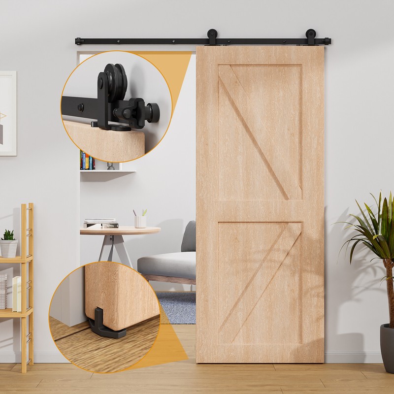 4FT-20FT Sliding Barn Door Hardware Closet Track Kit Single/Double/Bypass Doors gallery