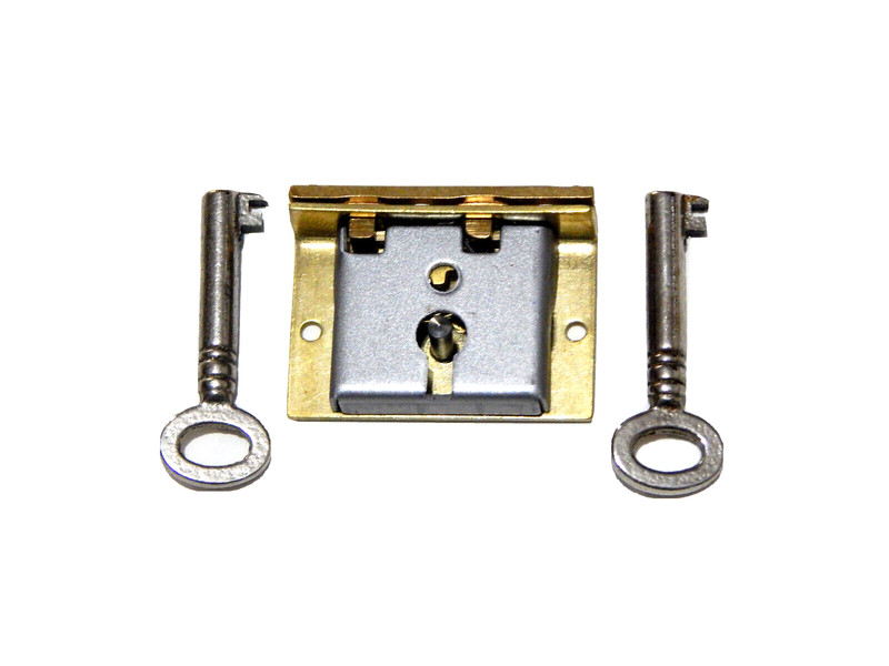 Lock With 2 Keys Half Mortise for Chest Box Lid Drawer and Door