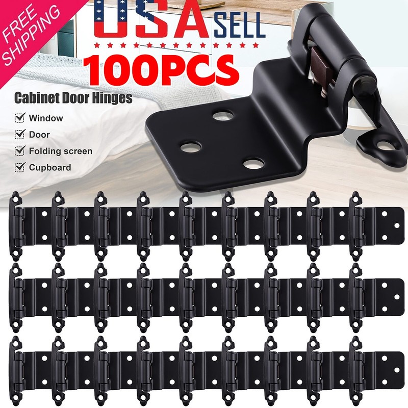 100Pcs 3/8″ Inset Self-Closing Kitchen Cabinet Hinges with Offset Face Mount