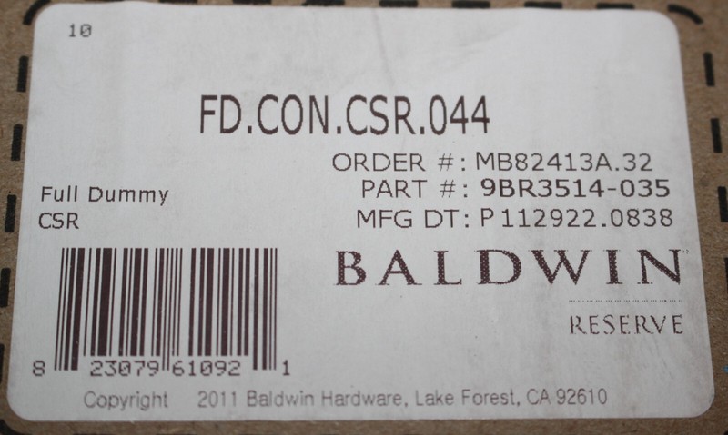 Baldwin FDCONCSR044 Contemporary Non-Turning 2-Sided Dummy Door Knob Satin Brass