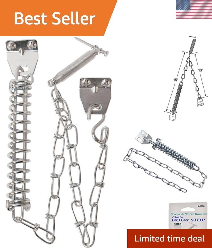 K 5026 Storm Door Protector Chain & Spring – Zinc Plated for Lasting Safety