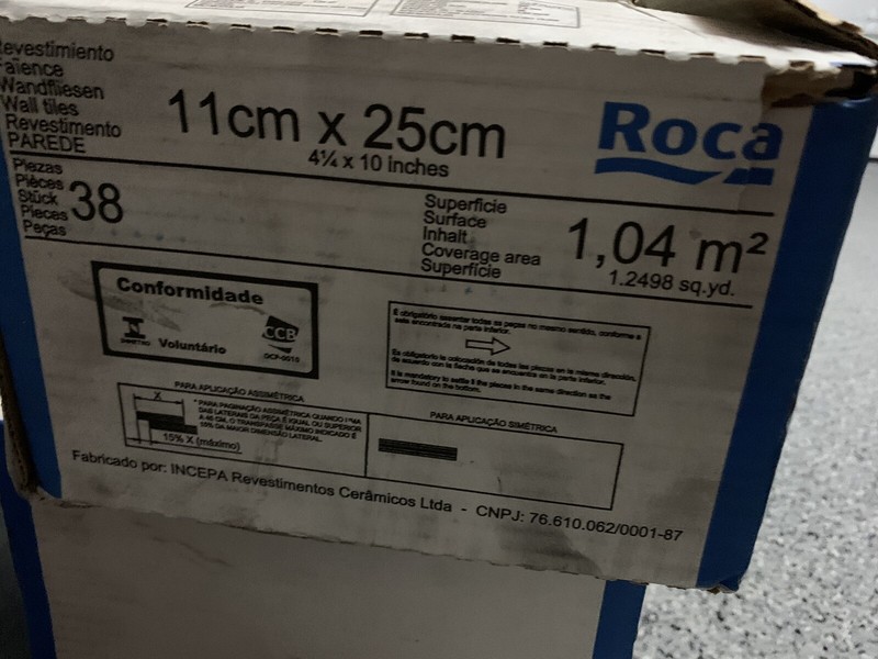 1 Box almost full Roca MAIOLICA WHITE CERAMIC GLOSSY WALL TILE 4X10 32 pieces? gallery