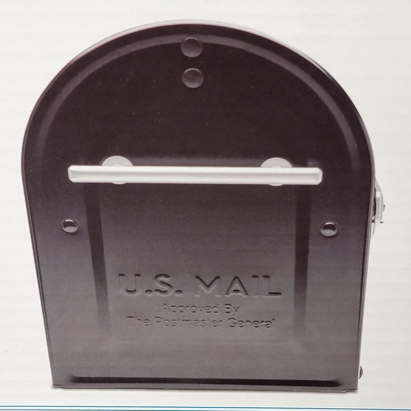 Architectural Mailboxes Boulder Post Mount Steel Mailbox w/Silver Handle & Flag gallery