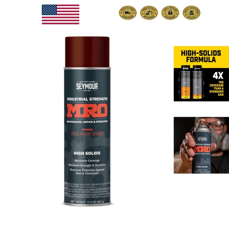Industrial MRO Red Iron Oxide Primer Spray Paint – 17 Oz for Ultimate Protection