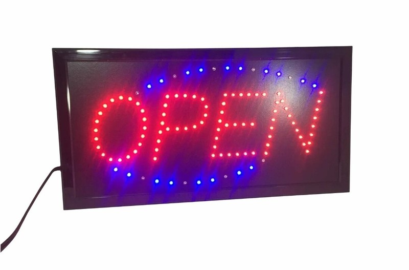 Large 18.9" x 9.8" LED OPEN Sign Easy Installation Indoor Use Only